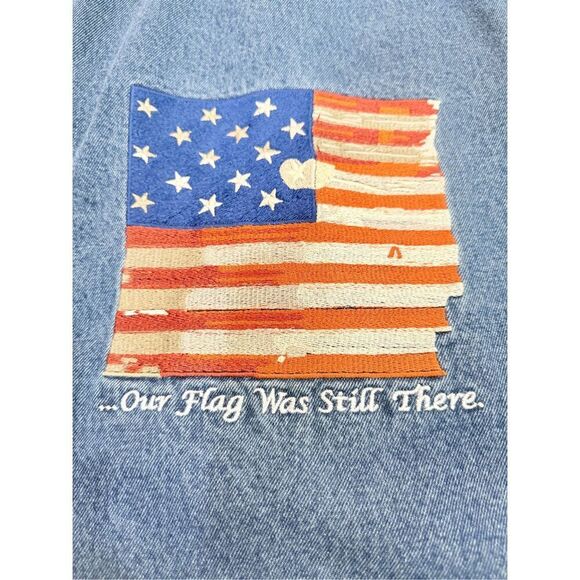 Imus vintage men’s Denim Embroidered American Flag Jacket Size XL - Picture 7 of 10